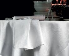 Круглая скатерть Blanc Des Vosges Ombelle Blanc Ø175 + 6 салфеток 50х50 - основновное изображение