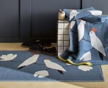 Махровый коврик для ванной Blanc des Vosges Perruches Denim 50х90 в интернет-магазине Posteleon