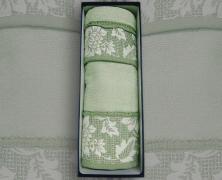 Комплект из 2 полотенец Vingi Ricami Greta Verde 40x60 и 60x110 в интернет-магазине Posteleon