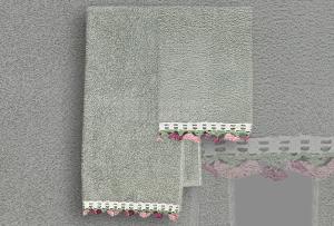 Комплект из 2 полотенец Vingi Ricami Tulip Verde 40x60 и 60x110 - основновное изображение