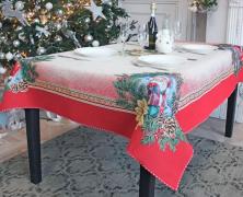 Новогодняя скатерть Vingi Ricami Santa Klaus 22 140х240 гобелен в интернет-магазине Posteleon