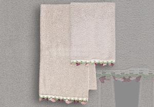 Комплект из 2 полотенец Vingi Ricami Tulip Grigio 40x60 и 60x110 - основновное изображение