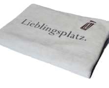 Плед хлопковый David Fussenegge Split Lieblingsplatz 150х200 серый/молочный - основновное изображение
