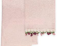 Комплект из 2 полотенец Vingi Ricami Tulip Roso 40x60 и 60x110 - фото 1