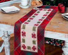 Новогодняя дорожка на стол Vingi Ricami Gift 40х100 гобелен