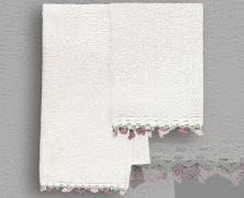 Комплект из 2 полотенец Vingi Ricami Tulip Bianco 40x60 и 60x110 в интернет-магазине Posteleon