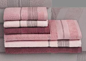 Комплект из 6 полотенец Vingi Ricami Ines Rosa 40x60 и 60x110 - основновное изображение