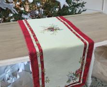 Новогодняя дорожка на стол Vingi Ricami Jinevra-22 45х150 гобелен в интернет-магазине Posteleon