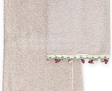 Комплект из 2 полотенец Vingi Ricami Tulip Grigio 40x60 и 60x110 - фото 1