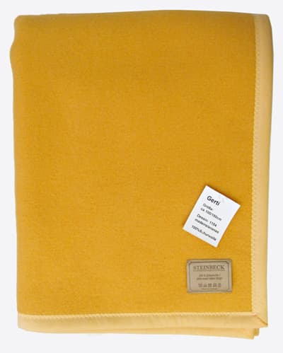 Детское одеяло из 100% натуральной овечьей шерсти GERTI, 100x150, производство Steinbeck (Германия), цвет желтый