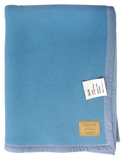 Детское одеяло из 100% натуральной овечьей шерсти GERTI, 100x150, производство Steinbeck (Германия), цвет голубой