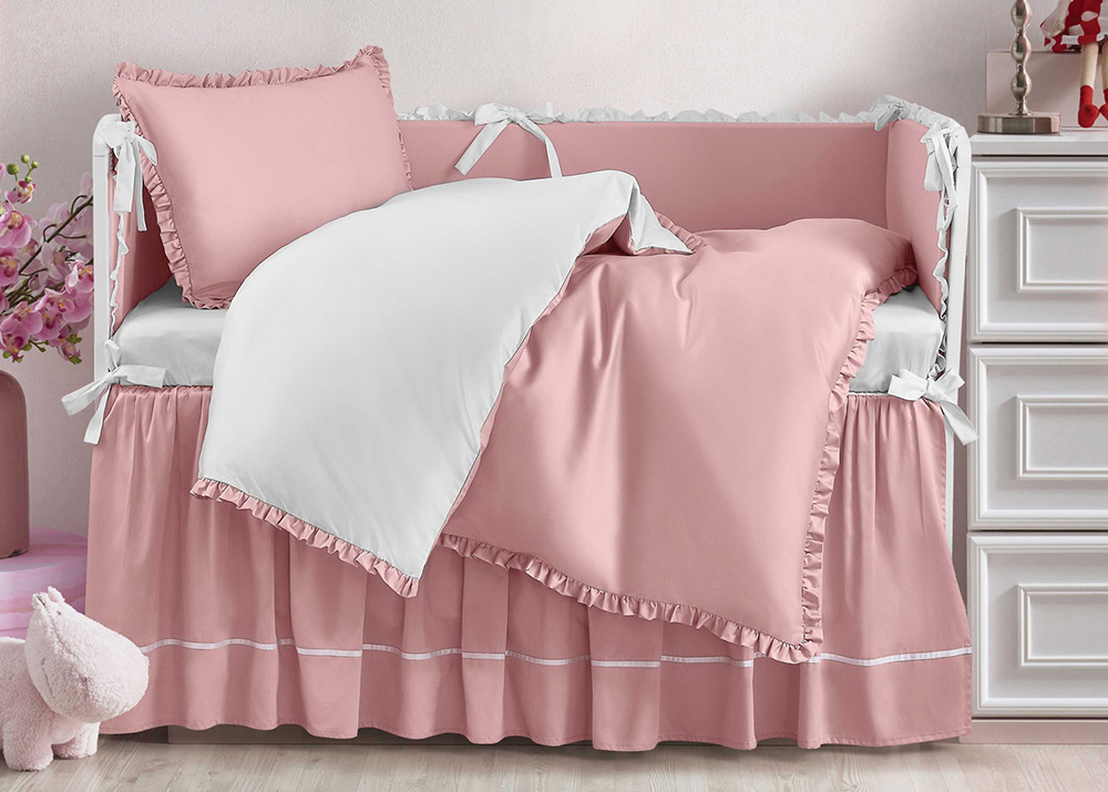 Юбка декоративная Rosa Romantica для детской кроватки 60х120 хлопок сатин, Mia