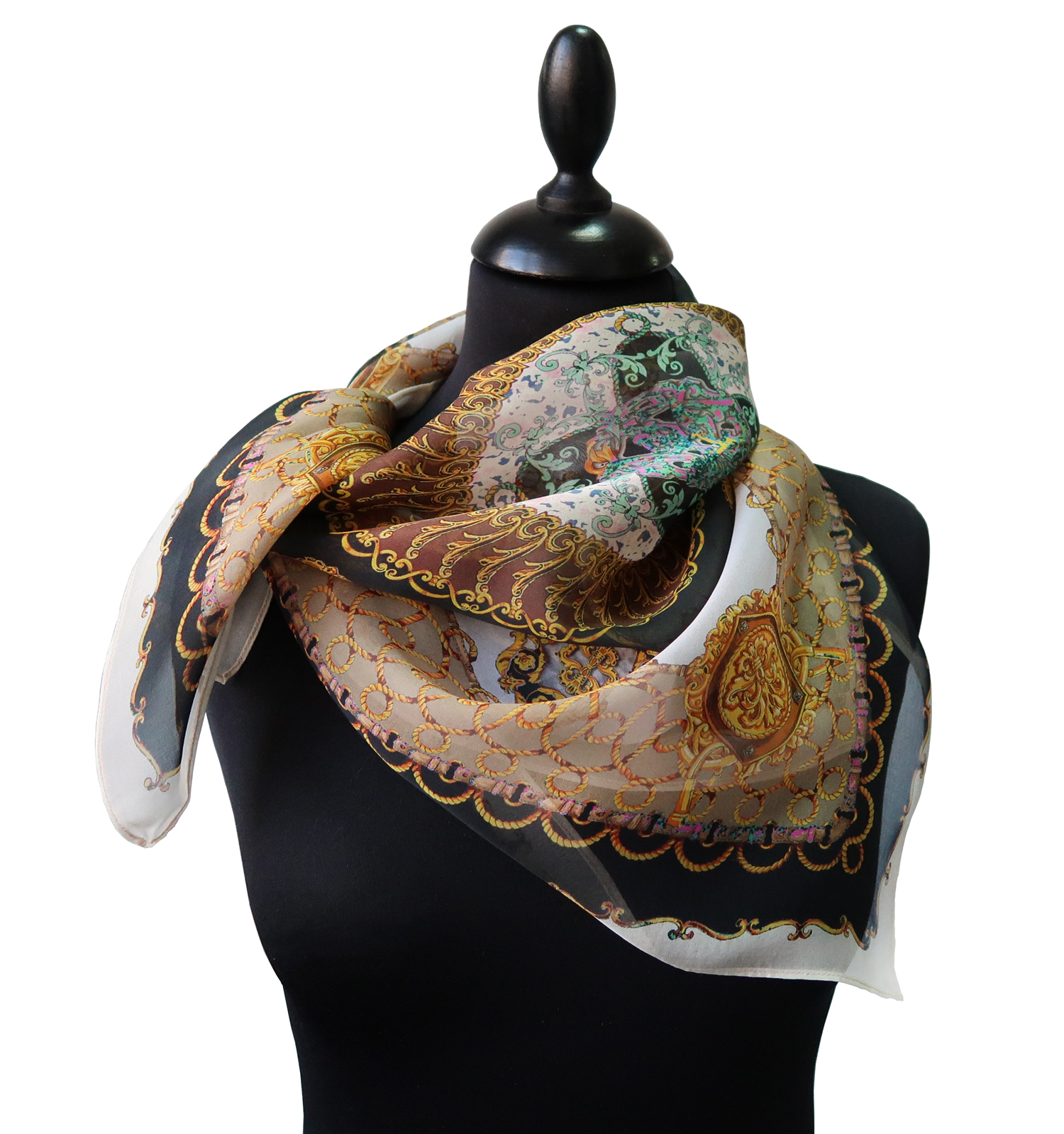 Шейный шёлковый платок Luxury Silk & Wool Club 65х65 см