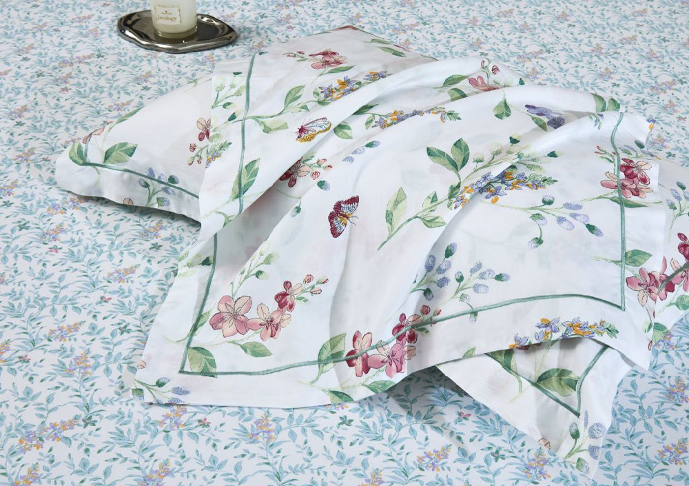 Постельное белье с одеялом Asabella 1617-OMP евро 200x220 печатный сатин
