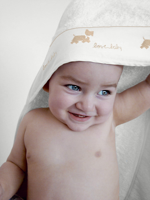 Детский махровый халат Bovi Собачки (3-4 лет) с капюшоном