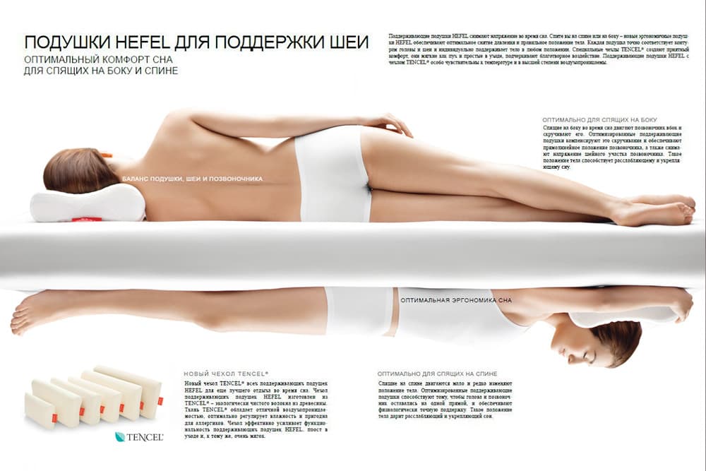 Ортопедическая подушка Johann Hefel Mono 30х65 для поддержки шеи
