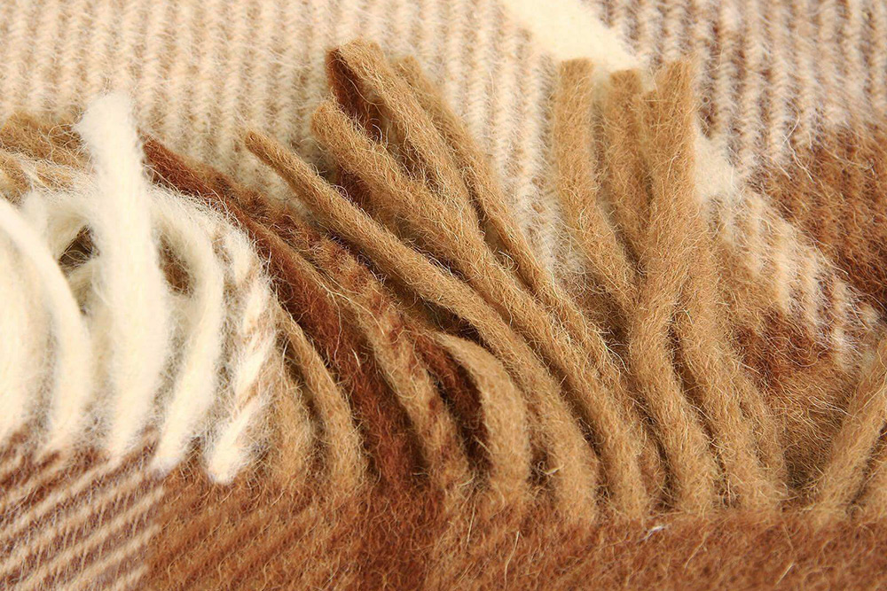 Плед альпака/меринос IncAlpaca PP-22 150x200 оттенки коричневого и бежевого