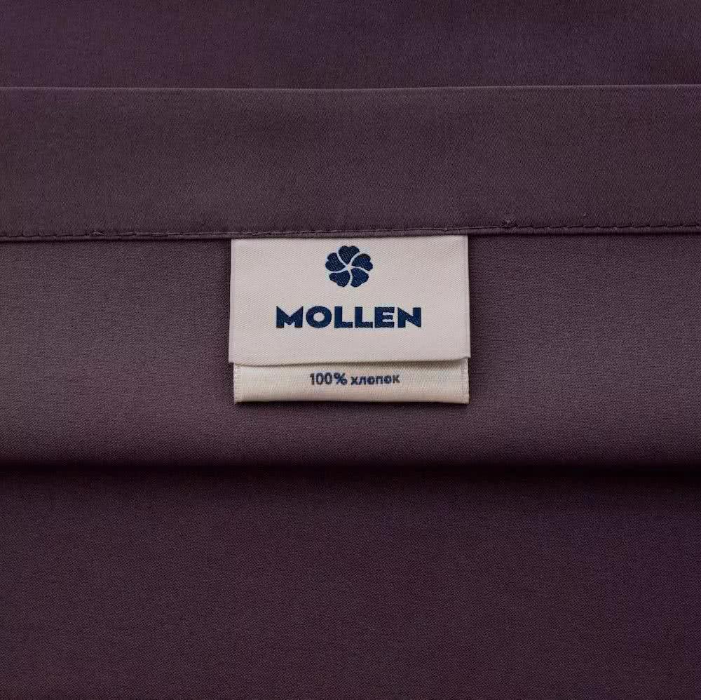 Постельное белье Mollen ежевично-черный семейное 2/150х200 сатин