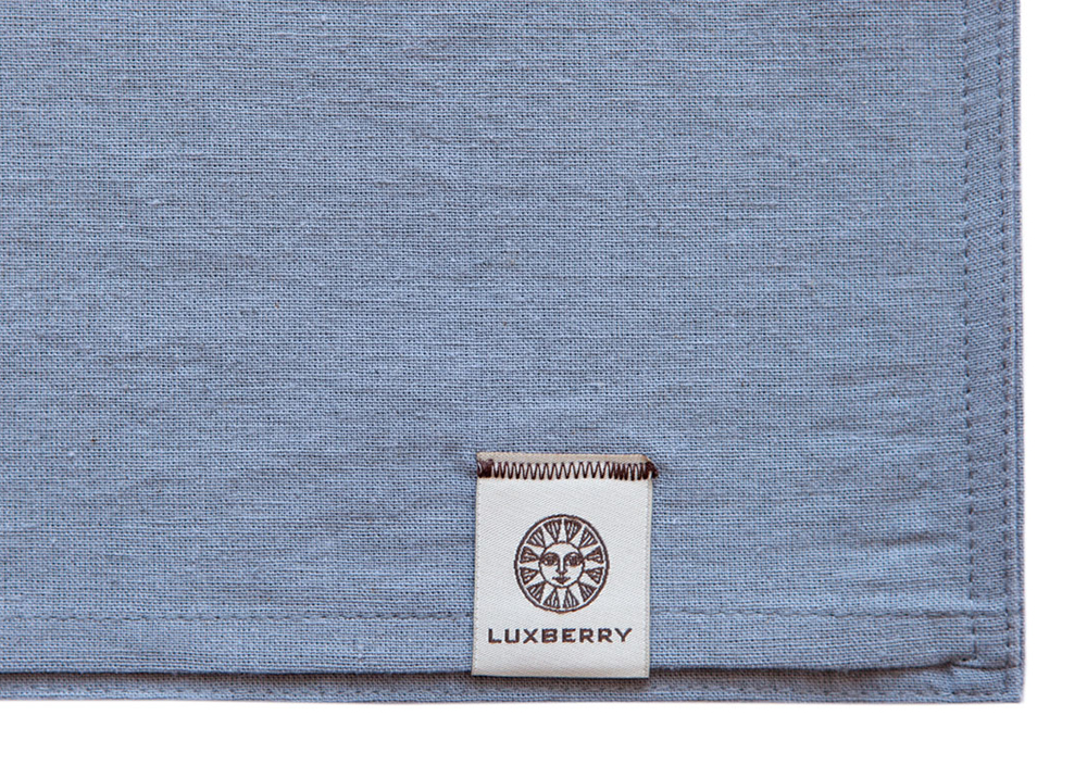 Постельное бельё Luxberry Лён и Хлопок голубой 1.5-спальное 150x210