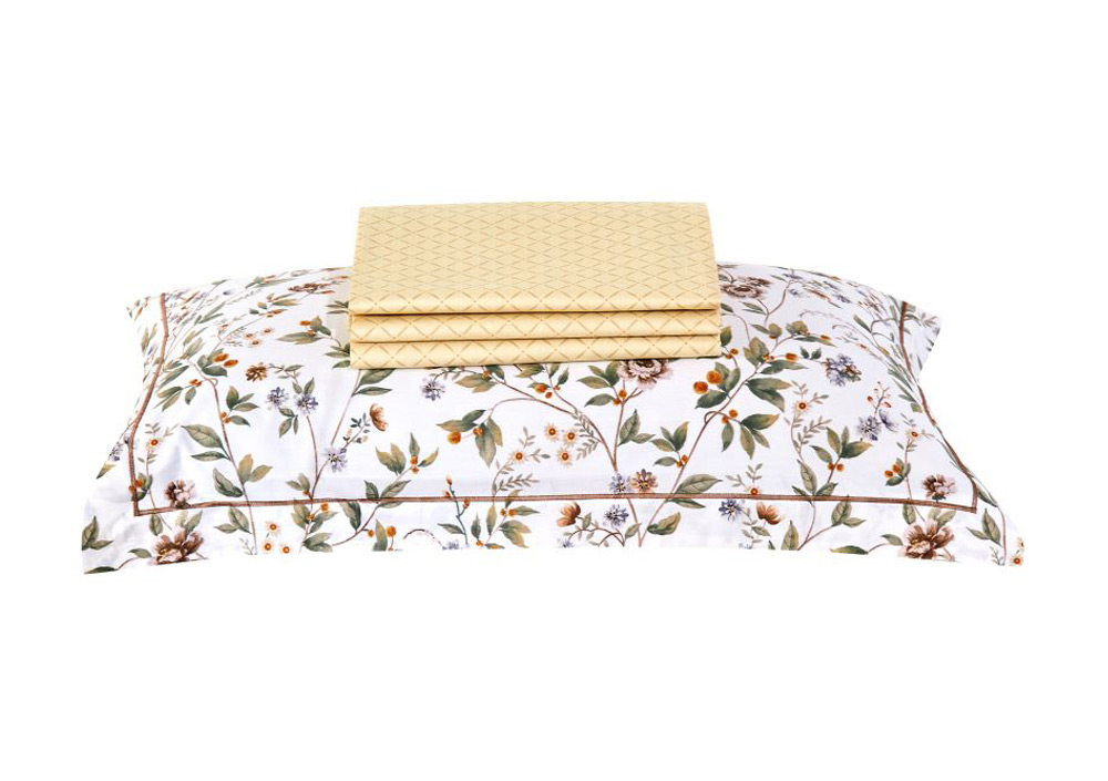 Постельное белье с одеялом Asabella 2143-OMP евро 200x220 печатный сатин