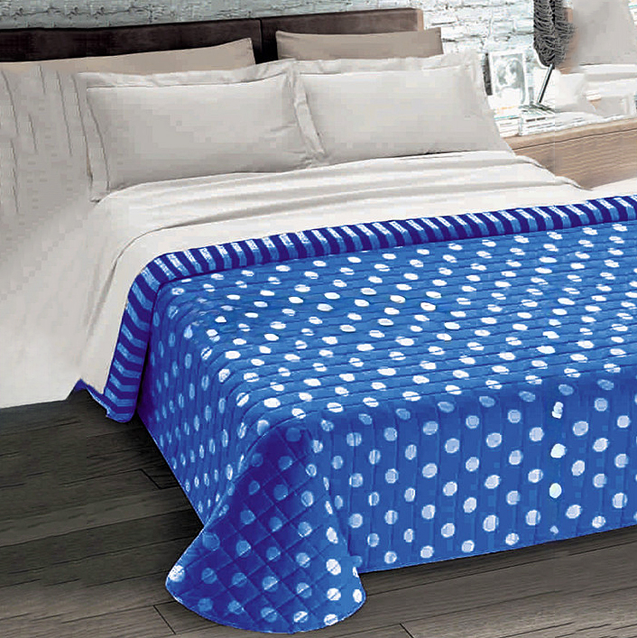 Одеяло-покрывало Servalli Pois Blu 240х210 полиэстер