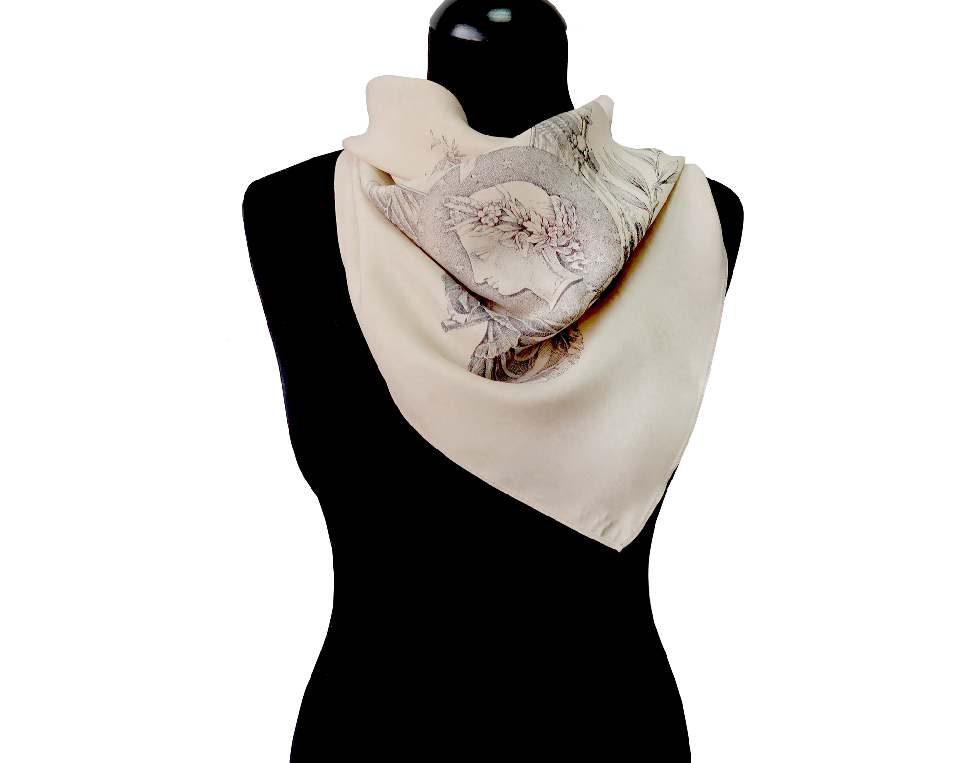 Шейный шёлковый платок Luxury Silk & Wool Antique 65х65 см