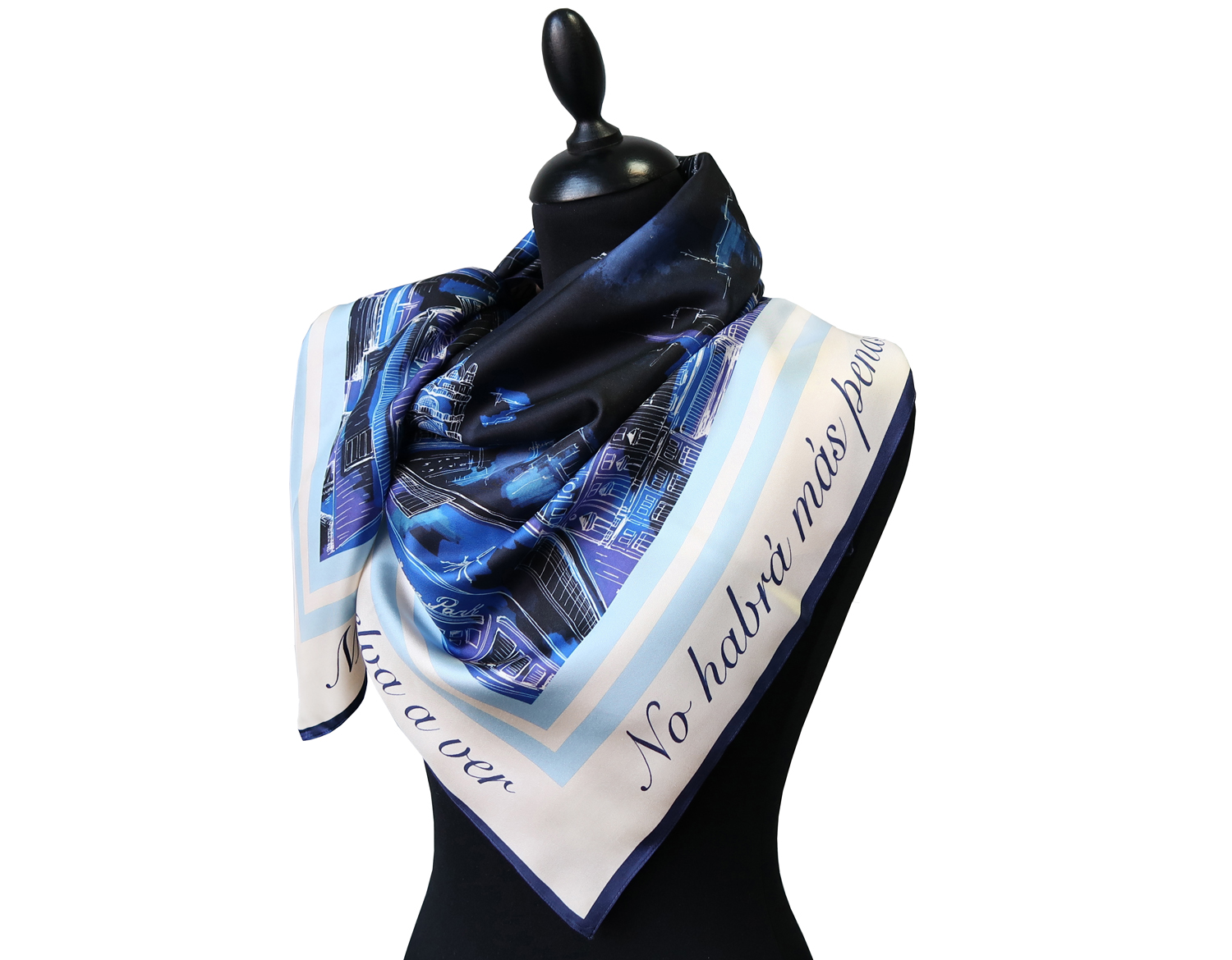 Шёлковый платок Luxury Silk & Wool Happy Buenos Aires 90х90