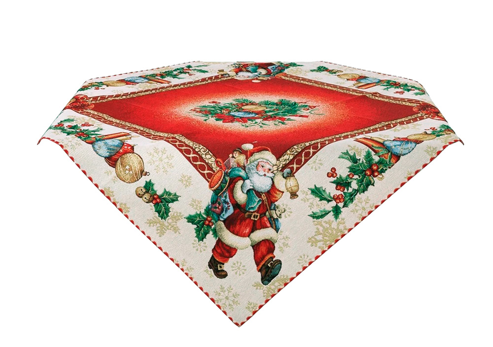 Декоративная салфетка Vingi Ricami Santa Klaus 100х100 гобелен