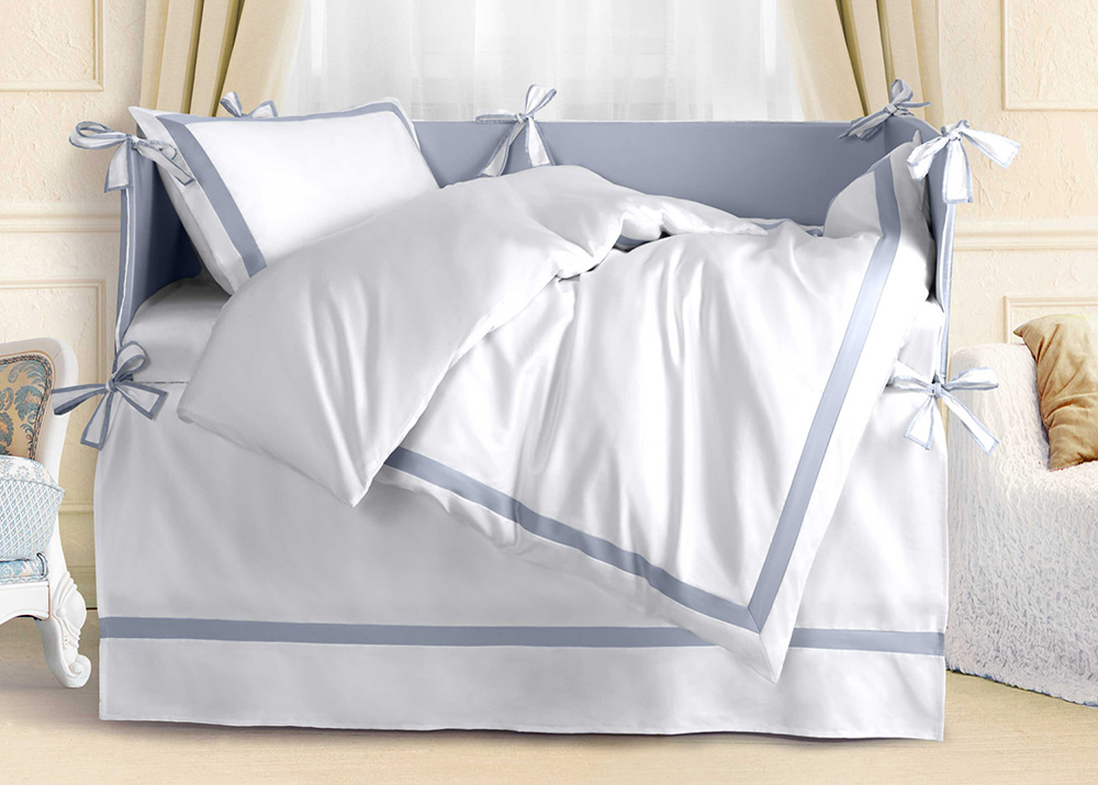 Юбка декоративная Azzuro Classico для детской кроватки 60х120 хлопок сатин, Mia