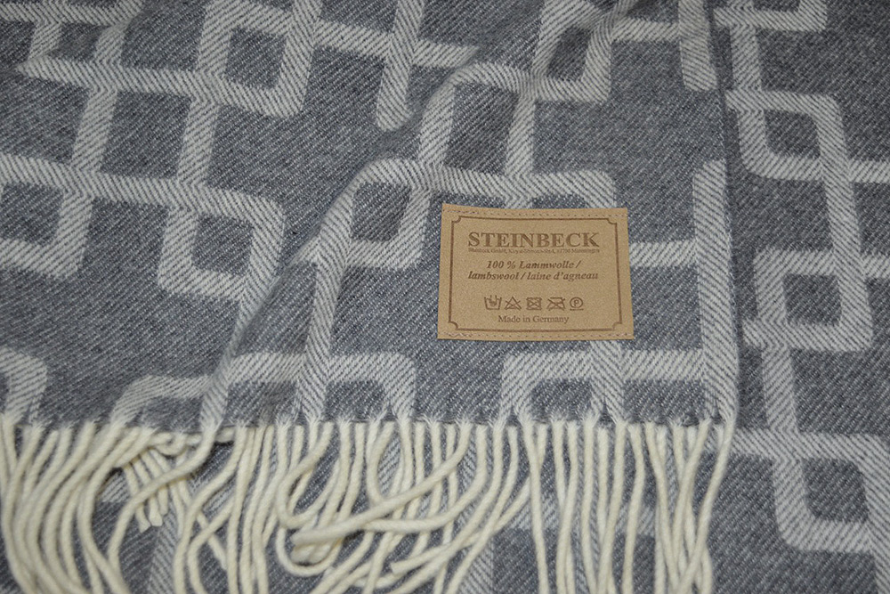 Плед из шерсти ягнёнка Steinbeck Portofino серый 130х190
