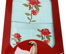 Комплект из 3 полотенец Grand Textil Rosa Turchese 40x60, 60x110 и 110x150 - фото 2