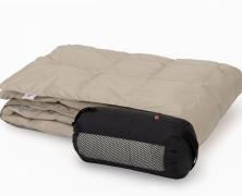 Дорожный плед-одеяло пуховый German Grass Travel бежевый/серый 140х200 облегченное в интернет-магазине Posteleon