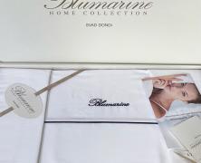 Постельное бельё Blumarine Profilo Blu Bianco евро 200х220 сатин хлопок - фото 3