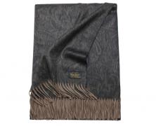 Плед кашемировый Glen Saxon Paisley Mink Black 150х185 - основновное изображение