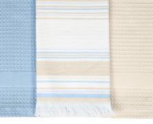 Комплект из 3х кухонных полотенец Luxberry Акварель 40х60 белый/бежевый/голубой - фото 1