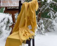 Плед из шерсти ягнёнка Steinbeck Regent Gelb желтый 130х190 - фото 3