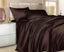 Постельное белье Luxe Dream Шоколад евро макси 220x240 шёлк в интернет-магазине Posteleon
