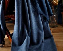 Плед шерсть/кашемир Biederlack Cashmere Plaid jeans-marine 150х200 - фото 3