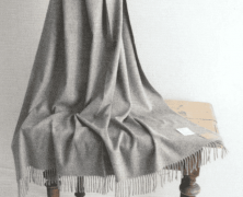 Плед ягнёнок/кашемир Steinbeck Modena 1/h'grau светло-серый 130х190 - фото 3
