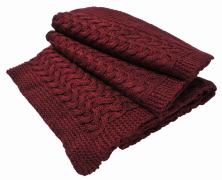 Плед акрил/шерсть Hamam Estiva Knitted Deep Carmine 130х180 бордовый - основновное изображение