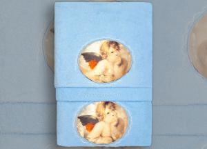 Комплект из 3 полотенец Grand Textil Amorini Blu 40x60, 60x110 и 110x150 - основновное изображение