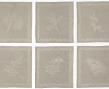 Комплект льняных салфеток Leitner Leinen Foresta 6 шт. светло-серый 47/47 - основновное изображение