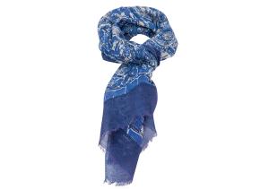 Шаль из льна, хлопка и шёлка Petrusse Ine Blue 70х190 - основновное изображение