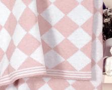 Плед шерстяной Luxberry Imperio 50 100х150 розовый/белый в интернет-магазине Posteleon