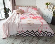 Постельное белье Этель ETP-213 Розовый Фламинго 1.5-спальное 143х215 поплин в интернет-магазине Posteleon