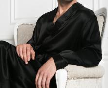 Халат шелковый мужской Luxe Dream Black длинный в интернет-магазине Posteleon
