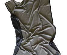Плед кашемировый Glen Saxon Nappa Black Natur 130x180 с кожаным кантом - фото 1