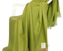 Плед из шерсти ягнёнка Steinbeck Regent H`Oliv зеленый 130х190 - фото 1