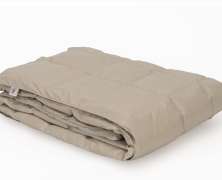 Дорожный плед-одеяло пуховый German Grass Travel бежевый/серый 140х200 облегченное - фото 9