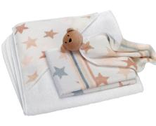 Детское полотенце с капюшоном Feiler Stars & Strips 80х80 махровое - фото 1